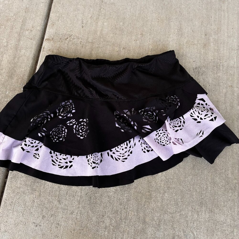 Lucky In Love Tennis Skirt / Skort, Size M.  Floral Laser Cut Pattern